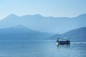 Incidental: Excursion boat on Lake Skadar, Lake Skadar National