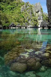 Visible: The exit (between the rocks) of a Big Lagoon of