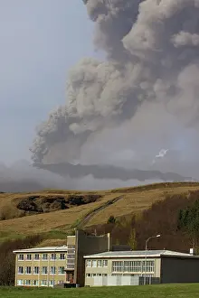 Eyjafjallajokull: EyjafJallajokull Volcano Ash and Buildings
