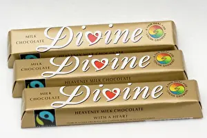 Ghana: Fairtrade products - bars of Divine chocolate with