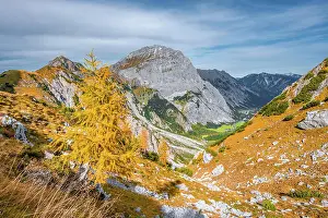 Hinterriss: Falzthurnthal in autumn, summit of Sonnjoch, mountains