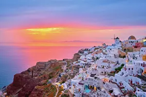 Dome: Famous greek iconic selfie spot tourist destination