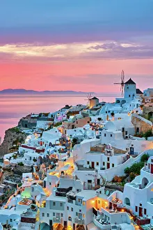 Dome: Famous greek iconic selfie spot tourist destination