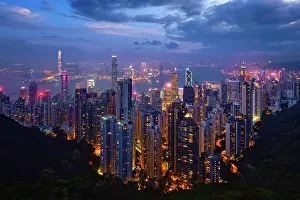 Neon: Famous view of Hong Kong, Hong Kong skyscrapers