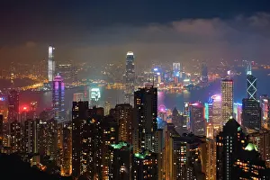 Neon: Famous view of Hong Kong, Hong Kong skyscrapers