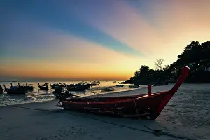 Rays: Fantastic sunset with sun light rays on tropical