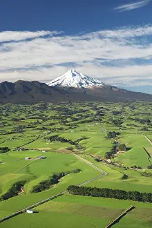 Rolling: Farmland near Okato, and Mt Taranaki / Mt