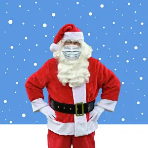 13691: Father Christmas / Santa Claus in illustrated snow