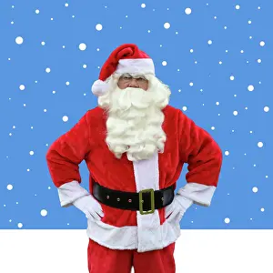 13691: Father Christmas / Santa Claus in illustrated snow scene