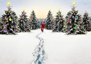 Claus: Father Christmas / Santa Claus skipping through