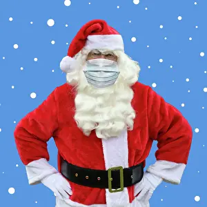13691: Father Christmas / Santa Claus wearing a face mask