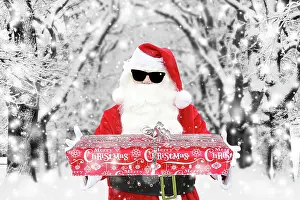 Delivering: Father Christmas / Santa Claus wearing sunglasses