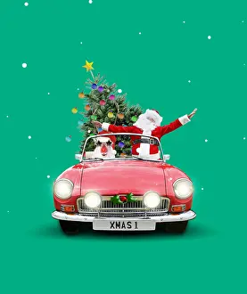 Helper: Father Christmas / Santa with Rudolf the red