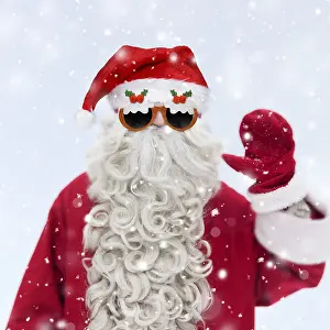 280219: Father Christmas / Santa waving wearing Christmas