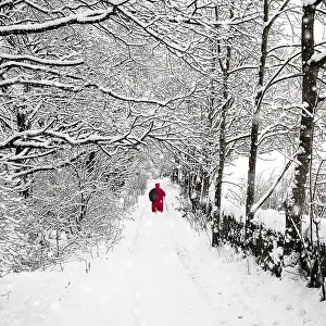 161118: Father Christmas walking through country Lane