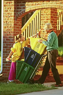 Recycling: Father & Daughter Recycling