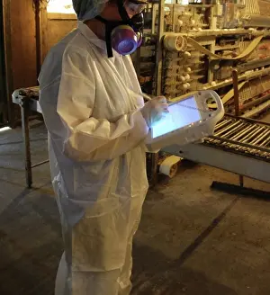 Mask: FDA Field Investigator Using Egg Pad