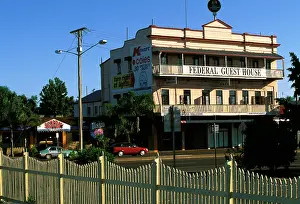 Guest: Federal Guest House seen from platform from station platform