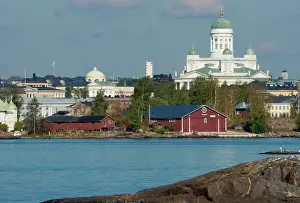 Helsinki: Finland, Helsinki. Views of city from harbor