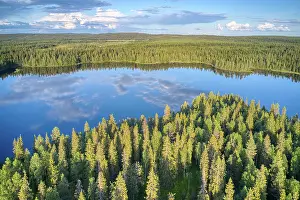 Horizon: Finland, North Ostrobothnia, Rukatunturi area. Aerial views