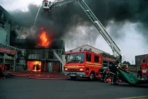 Firefighting: Firefighting applicances tackling blaze