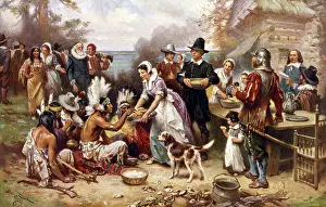 Local: The first harvest festival in 1621. Pilgrims and