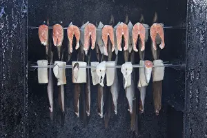 Smoking: Fish being smoked in oven - Germany