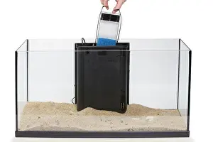 Tanks: Fish Tank - being set up - installing filters