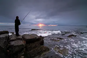 Fisherman: Fisherman on the beach, Lofoten Archipelago, Norway