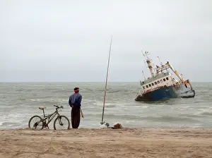 Bikes: Fisherman at the notorious Skeleton Coast whose