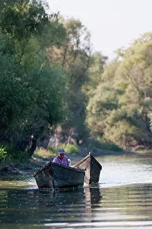 Fisherman: Fishermen in the Danube Delta Romania, on