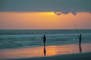 Fishermen: Fishermen standing on the beach, Kerambitan, Bali
