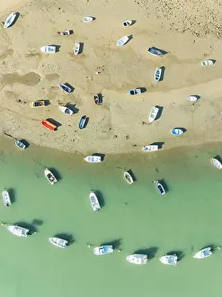 Boats: Fishing boats at low tide at the fishing village of Sancti Petri