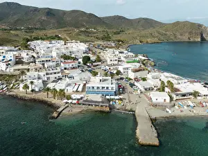 Cabo: The fishing village of La Isleta del Moro. Aerial