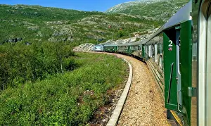 Fjordane: Flams railway in the mountains, near Fureberget