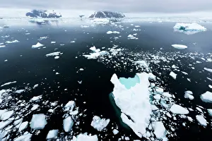Desolation: Floating Ice with mountains in the background