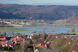 Sudden: Flooding of River Weser - due to sudden thaw weather
