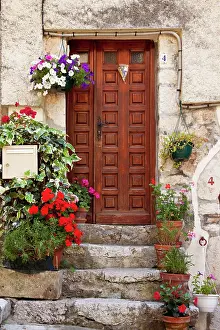 Step: Flowers surround the front door to home