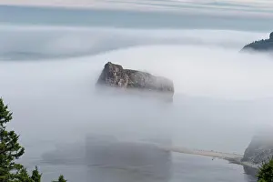 Saint: Fog at Perce Rock, Gulf of Saint Lawrence, Province o
