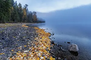 Montana: Foggy morning on Lake McDonald in Glacier National Park