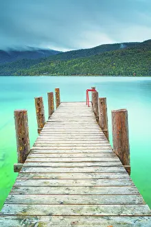 Blurred: Footbridge at Walchensee, long exposure, Bavaria
