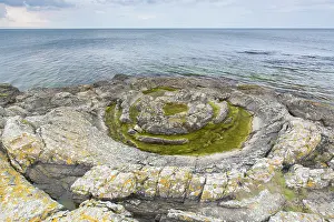 Fossilized: Fossil sand volcano Praestens badkar near Vik at the Baltic