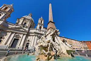 Piazza: Fountain of the Four Rivers and the Obelisk of Domitian