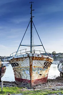 Navy: France - 22 August 2019: vertical view of old fishing