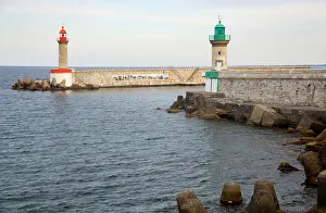 Manmade: France, Corsica. Harbor entrance at Old