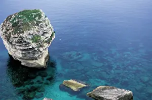 Stacks: France, Corsica. Sea stacks near Bonifacio
