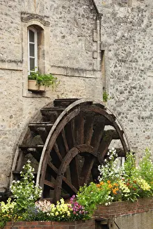 Bayeux: France, Normandy, Bayeux, old water wheel