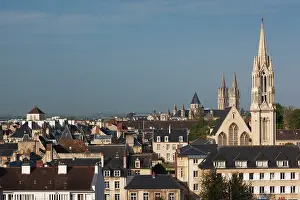 Caen: France, Normandy, Caen, elevated city view