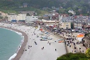 Manche: France, Normandy, Etretat, elevated view