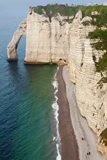 Manche: France, Normandy, Etretat, Falaise De Aval